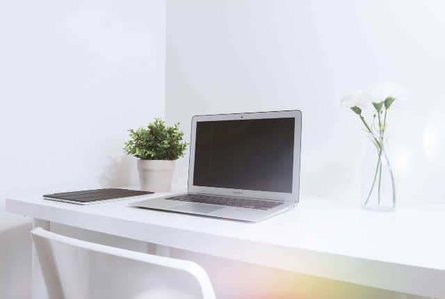 modern white office laptop