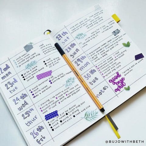 13 Bullet Journal Weekly Spread Ideas You Should Copy